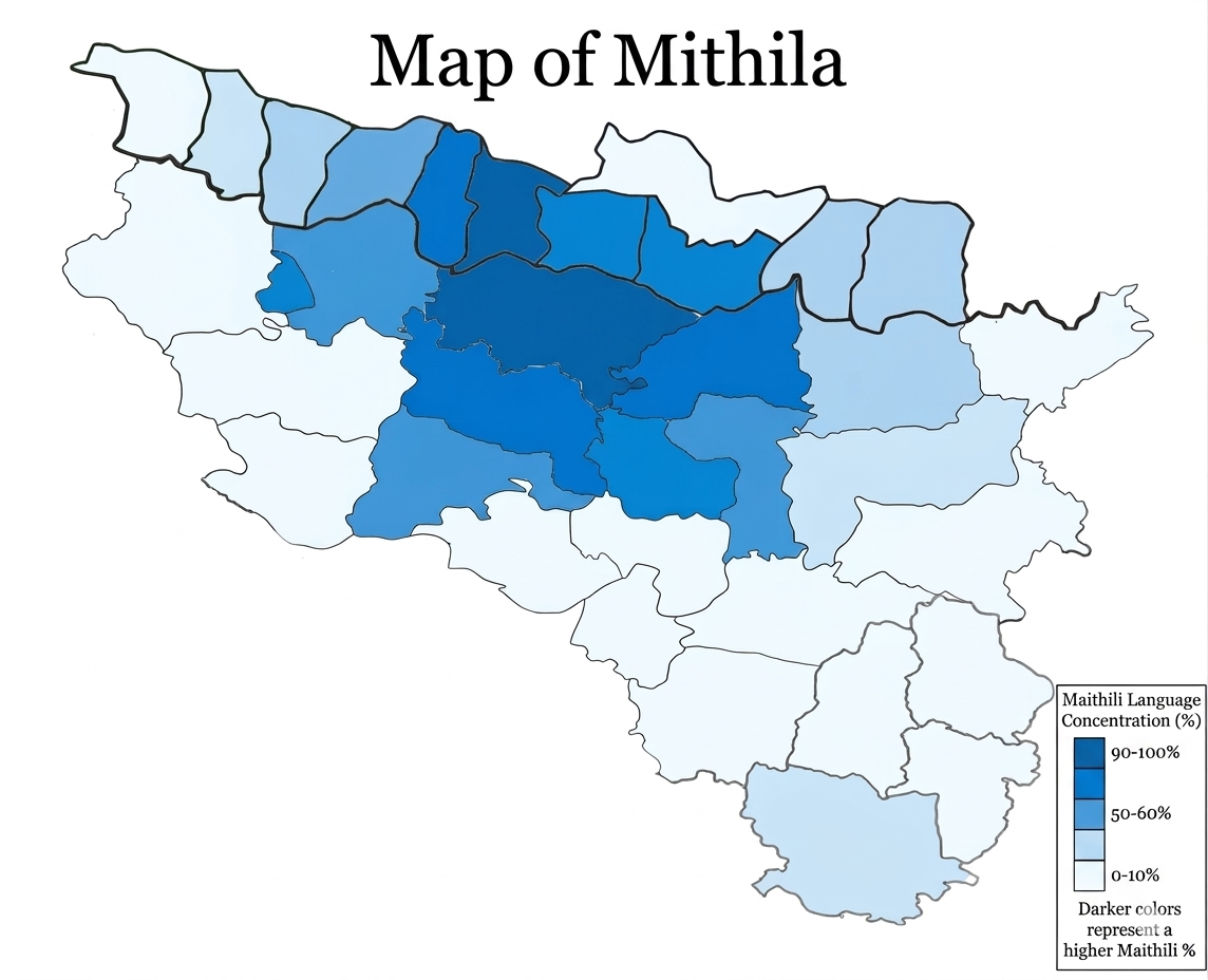 Map of Mithila